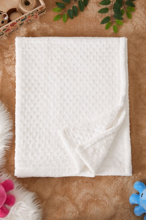 Ekru Tomurcuklu Bebek Battaniye 17478