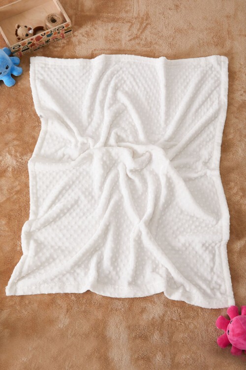 Ekru Tomurcuklu Bebek Battaniye 17478