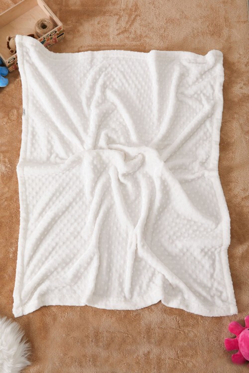 Ekru Tomurcuklu Bebek Battaniye 17478