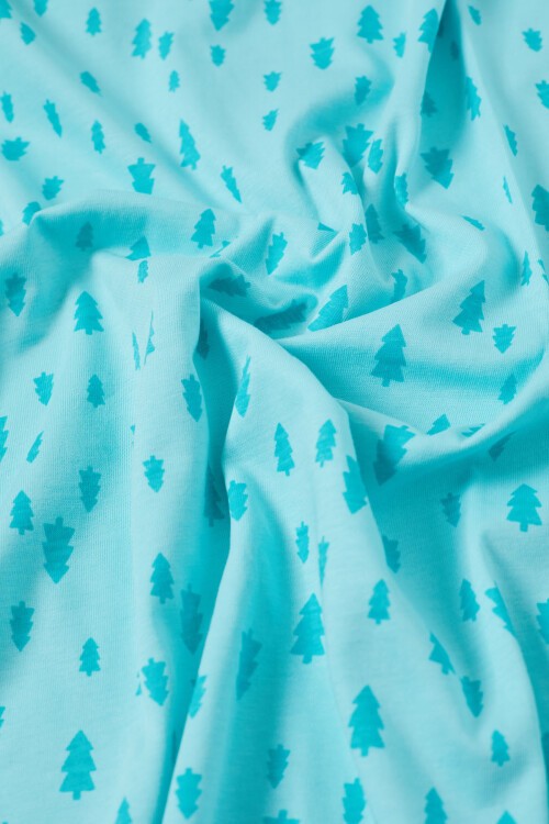 Erkek Bebek Turkuaz Çam Ağacı Desenli Battaniye 17378