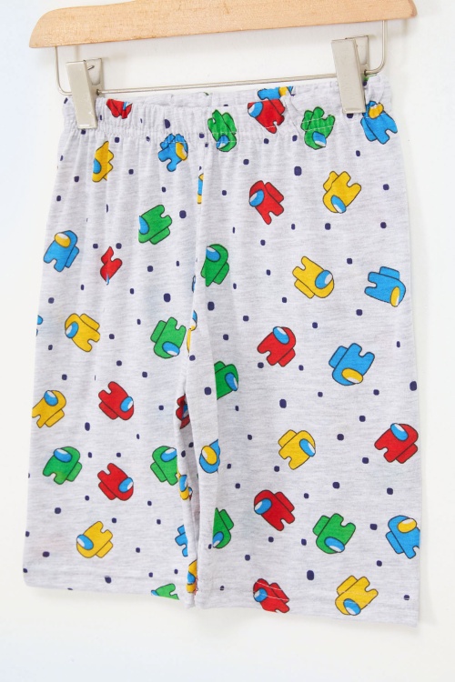 Erkek Çocuk Gri Baskılı Kapri 17698