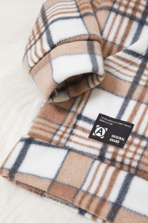 Erkek Çocuk Kahverengi Ekose Desenli Polar Sweatshirt 16667