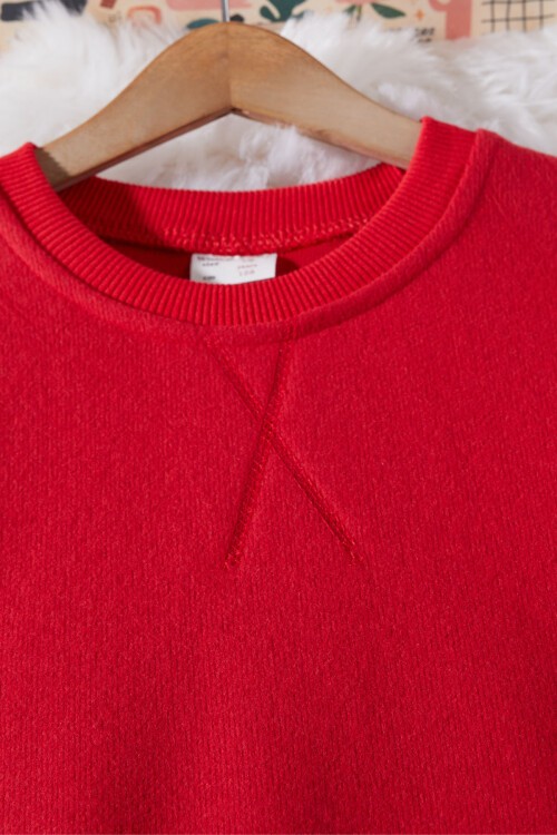 Erkek Çocuk Selanik Kumaş Kırmızı Kazak 17394