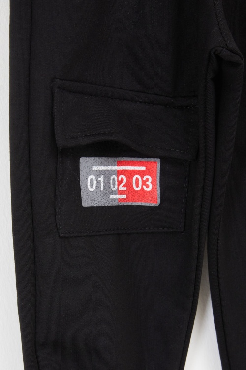 Erkek Çocuk Sevimli Harf Baskılı Ayıcıklı 2li Eşofman Altı Antrasit-Lacivert 17693