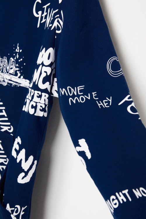 Erkek Çocuk Yazı Baskılı Kapşonlu Sweatshirt 4-14Yaş 14020