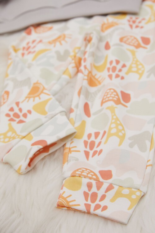 Gri Güneş Baskılı Kız Bebek Takımı 17412