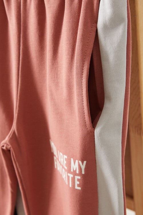 Gri Kanguru Cepli Şeritli Erkek Çocuk Eşofman Takımı 17544