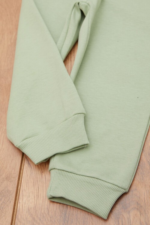 Haki Erkek Bebek Robot Desenli Kanguru Cepli Eşofman Takımı 17384