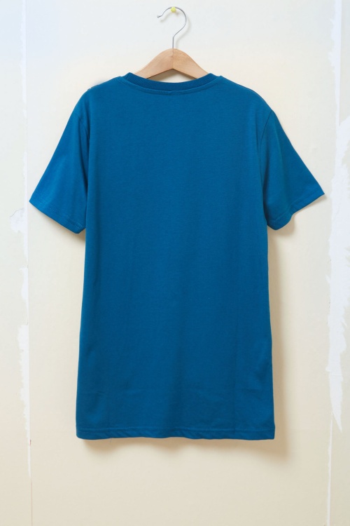 İndigo Yazı Şeritli Çantalı Erkek Çocuk T-shirt 17607