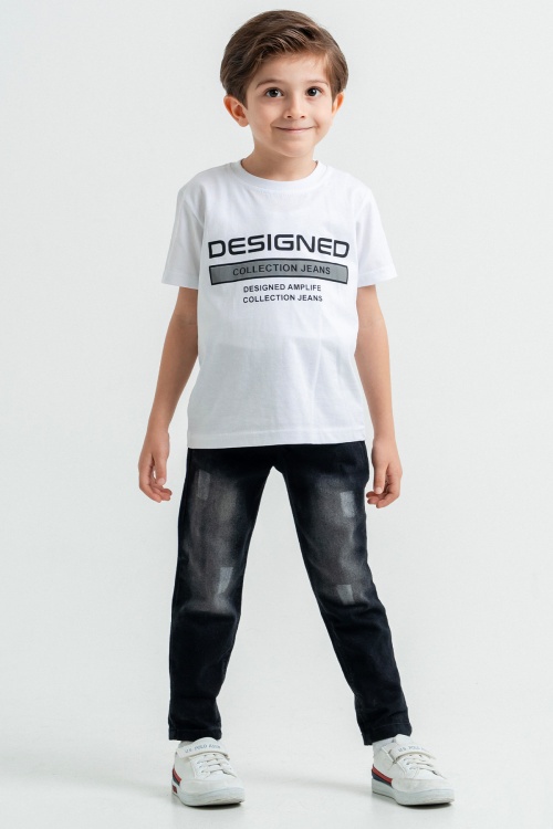 Kahve Kapüşonlu Ceketli Tişörtlü Erkek Çocuk 3lü Takım