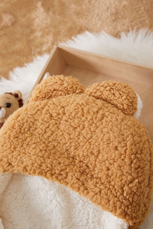 Kahverengi Kulaklı Peluş Bebek Kundak 17487