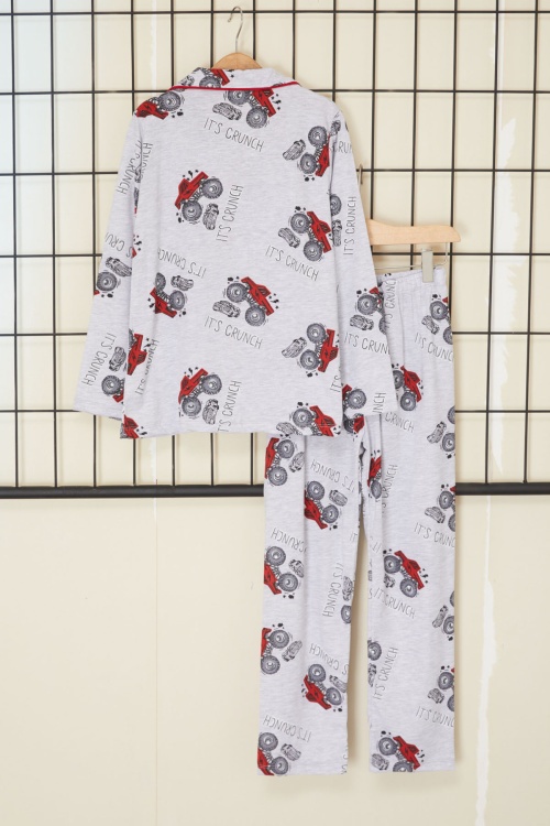 Kırmızı Canavar Kamyon Baskılı Erkek Çocuk Pijama Takımı 17665