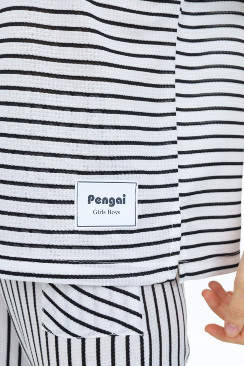 Siyah Kısa Kollu Çizgili Kız Çocuk Takım 17978