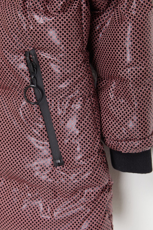 Kız Çocuk Altıgen Desenli Pembe Şişme Mont 17664