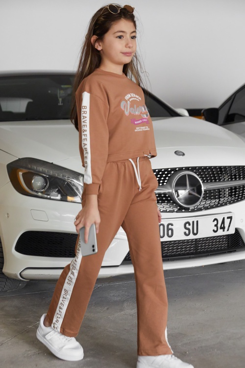 Kız Çocuk Yazı Baskılı Takım 17147