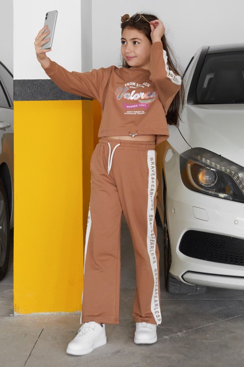 Kız Çocuk Yazı Baskılı Takım 17147