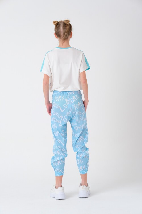 Kız Çocuk Yazı Baskılı Yazlık Takım 8-14 Yaş 13843