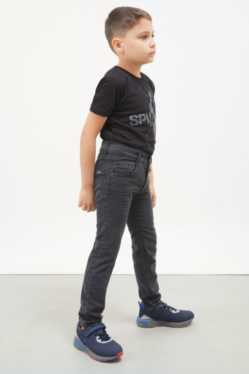 Koyu Gri Dar Paça Basic Erkek Çocuk Jean Pantolon 17755