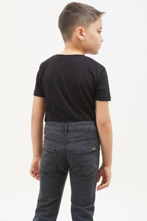 Koyu Gri Dar Paça Basic Erkek Çocuk Jean Pantolon 17755