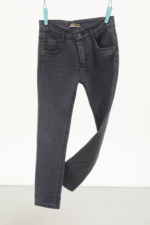 Koyu Gri Dar Paça Basic Erkek Çocuk Jean Pantolon 17755