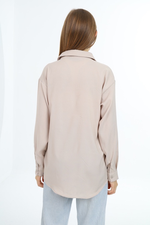 Krem Kız Çocuk Gömlek 17969