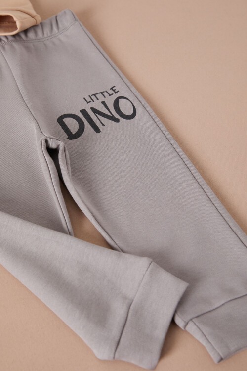 Krem Little Dinozor Baskılı Erkek Bebek Takımı 17400