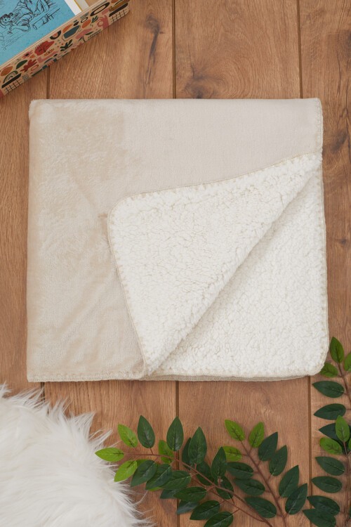 Krem Peluş Bebek Battaniye 17372