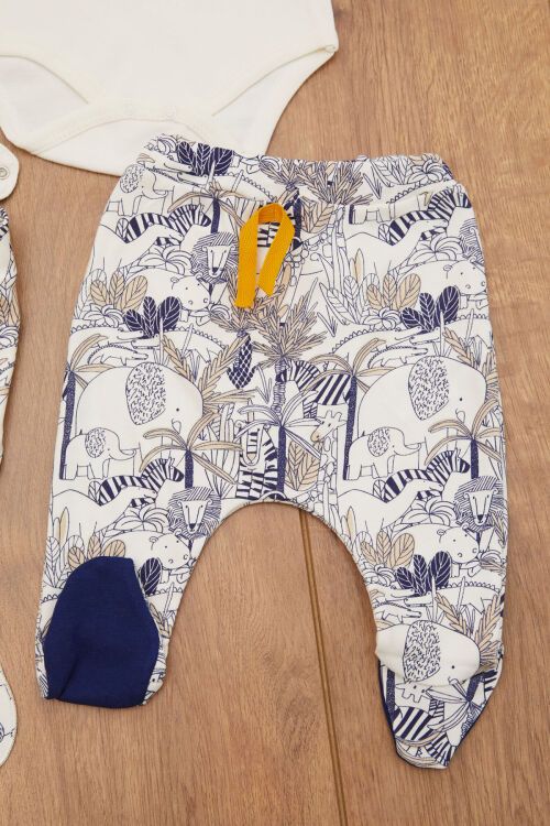 Lacivert Aslan Logolu 8li Bebek Hastane Çıkışı Seti 16864