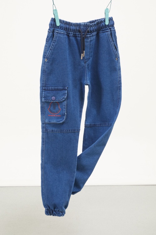 Lacivert Baskılı Kargo Cepli Erkek Çocuk Jean Pantolon 17756