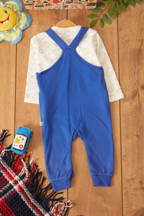 Lacivert Maymun Baskılı Badili Erkek Bebek Tulum Takımı 17498