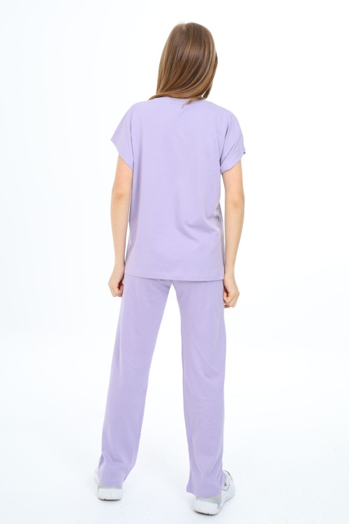 Lila Cep Detaylı Kız Çocuk Takım 17920