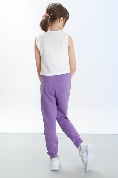 Lila Fashion Girl Armalı Kuşaklı Kız Çocuk Eşofman Altı 17684