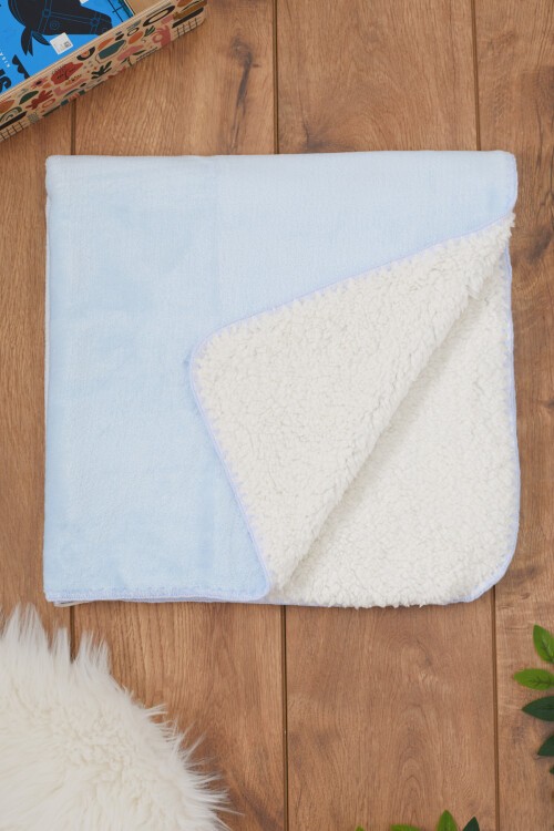 Mavi Erkek Bebek Peluş Battaniye 17373