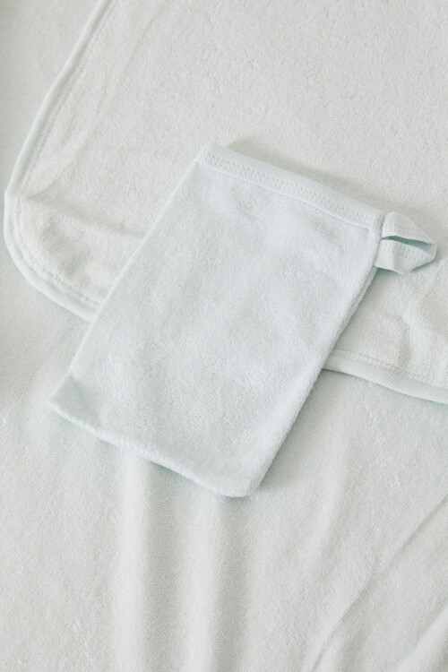 Mavi Kaplan Nakışlı Keseli Erkek Bebek Havlu 17492