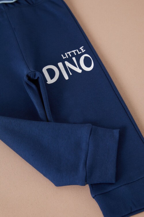 Mavi Little Dinozor Baskılı Erkek Bebek Takımı 17404