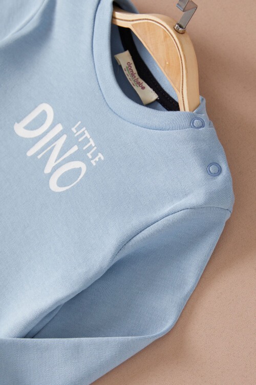 Mavi Little Dinozor Baskılı Erkek Bebek Takımı 17404