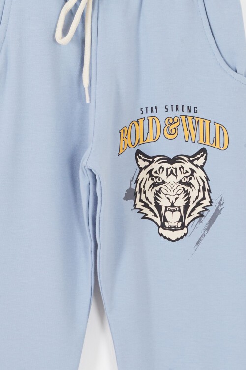 Mavi Wild Kaplan Baskılı Erkek Çocuk Eşofman Takımı 17428