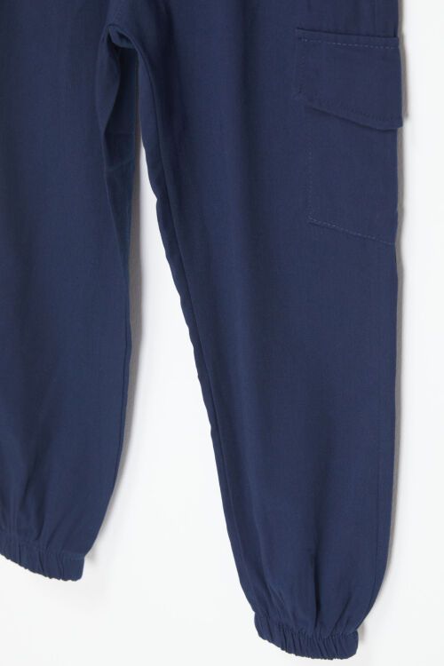 Mavi Yazı Baskılı Kargo Cepli Pantolonlu Erkek Çocuk Takım 17438