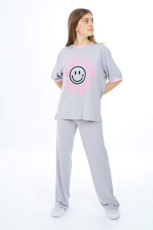 Mint Blossom Yazı Baskılı Kız Çocuk Takım 17828