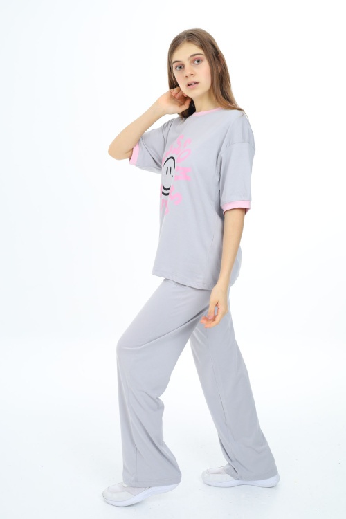 Mint Blossom Yazı Baskılı Kız Çocuk Takım 17828