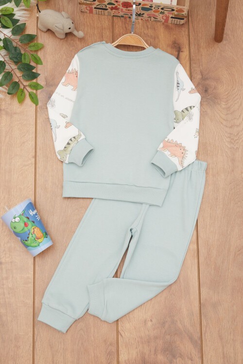 Mint Erkek Bebek Hayvan Desenli Kanguru Cepli Eşofman Takımı 17383