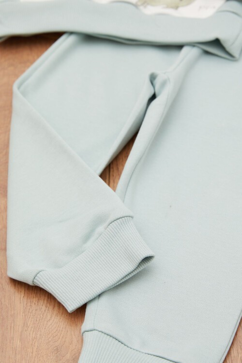 Mint Erkek Bebek Hayvan Desenli Kanguru Cepli Eşofman Takımı 17383