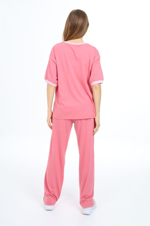 Pembe Blossom Yazı Baskılı Kız Çocuk Takım 17832