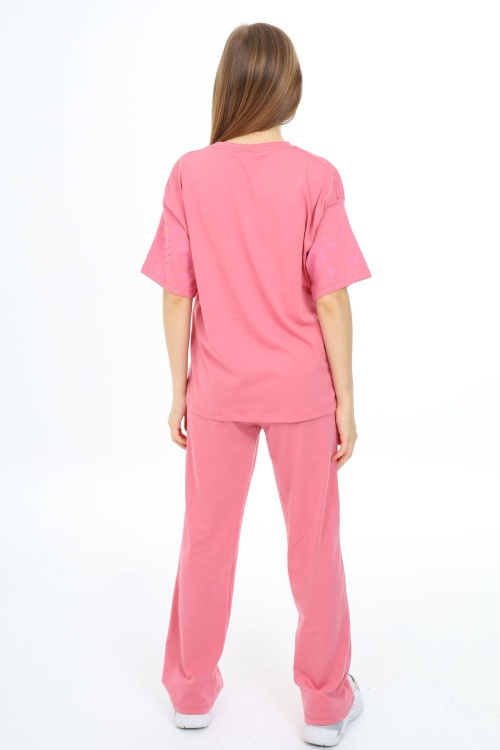 Pembe Kaplan Desenli Kız Çocuk Takım 17908