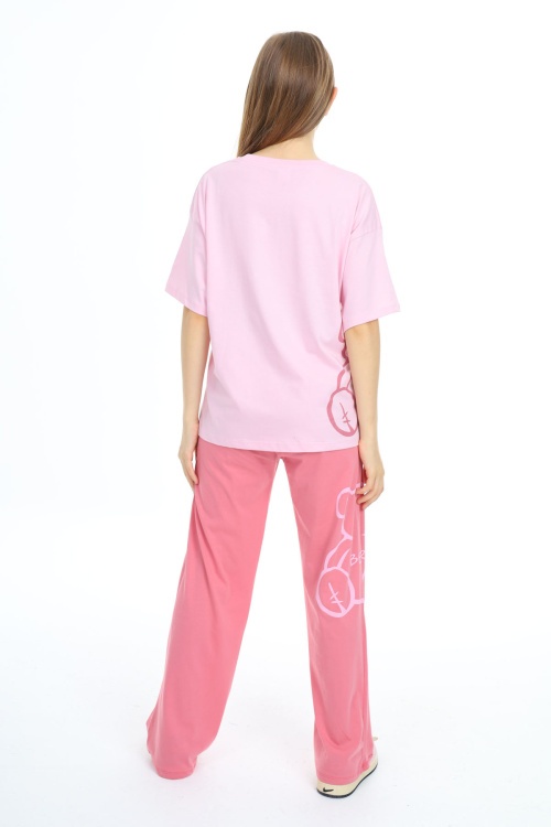 Pembe Karakter Baskılı Kız Çocuk Takım 17866