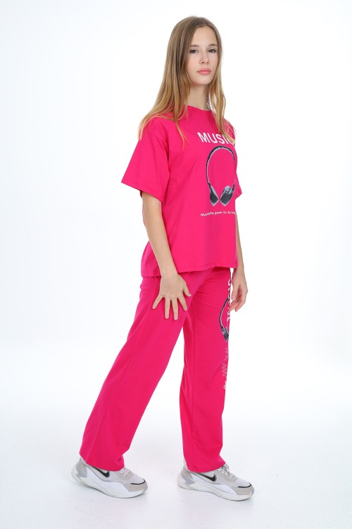Pembe Music Yazı Baskılı Kız Çocuk Takım 17895