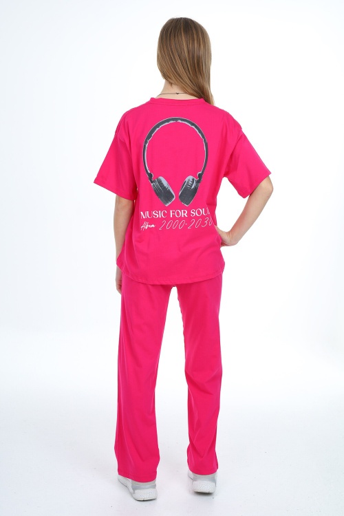 Pembe Music Yazı Baskılı Kız Çocuk Takım 17895