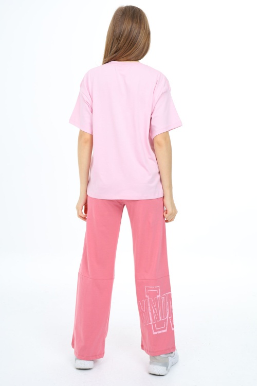 Pembe Yazı Baskılı Kız Çocuk Takım 17900