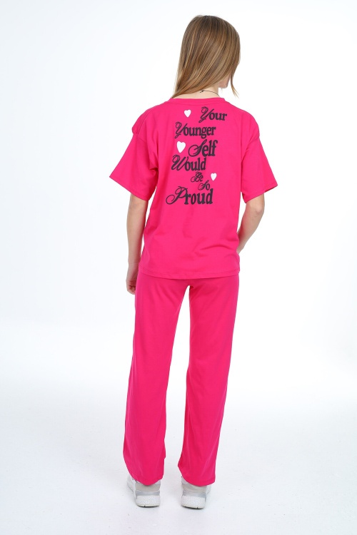 Pembe Younger Yazı Baskılı Kız Çocuk Takım 17853