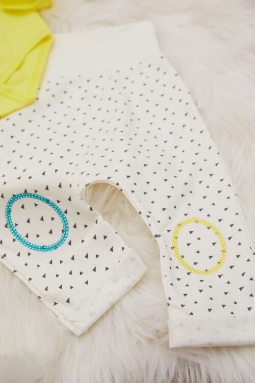 Sarı Aslan Baskılı Çıtçıtlı Badili Erkek Bebek 3lü Takım 17359